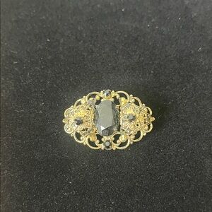 Ornate Gold and Black Women's Brooch